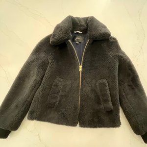J.Crew Faux Fur Black , Lined Jacket - XXS